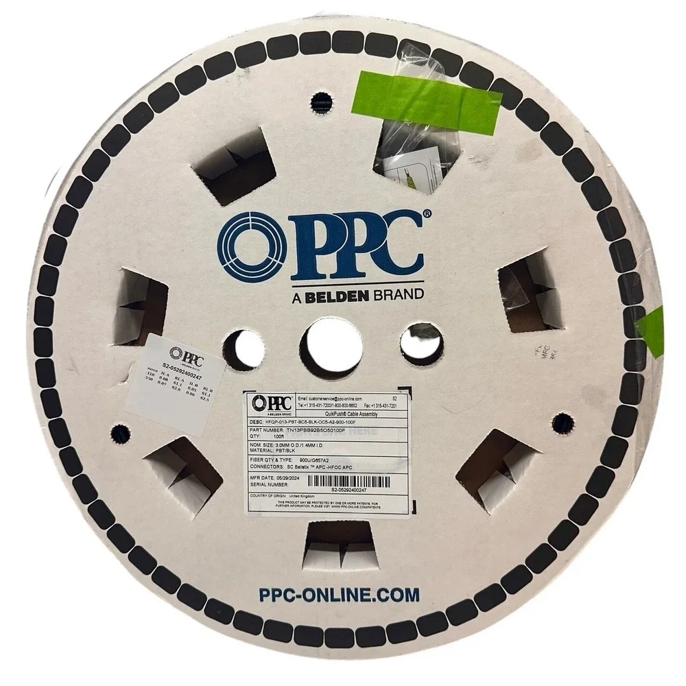 [5x] PPC Belden 3.0mm 900U / G657 A2/ TN13PBB92B5O50100F / SC BALISTIX / 500 FT